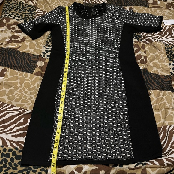RAG & BONE ‘Ingrid black and white short sleeve abstract print dress L - Picture 7 of 9
